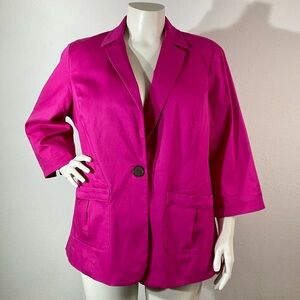 Coldwater Creek Fuschia Business Casual Barbiecore Blazer sz 20 - 22